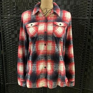 Eddie Bauer red white and black flannel in size medium